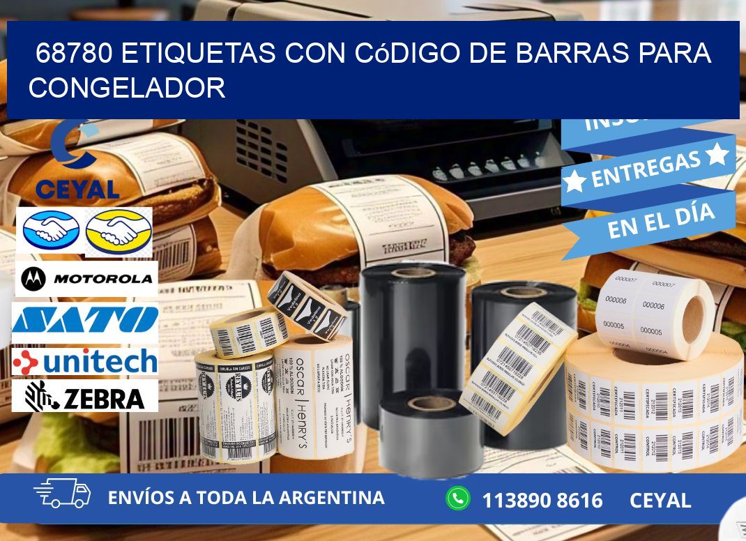 68780 Etiquetas con código de barras para congelador