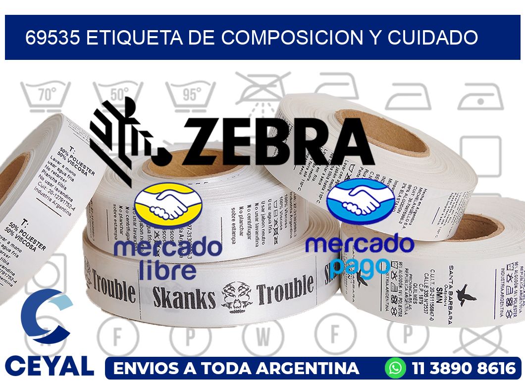69535 etiqueta de composicion y cuidado