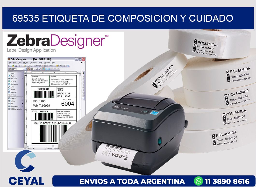69535 etiqueta de composicion y cuidado