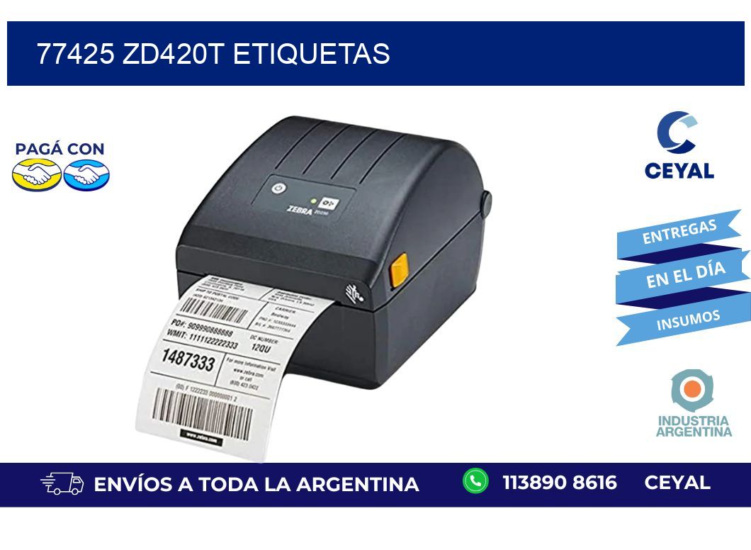 77425 ZD420t etiquetas