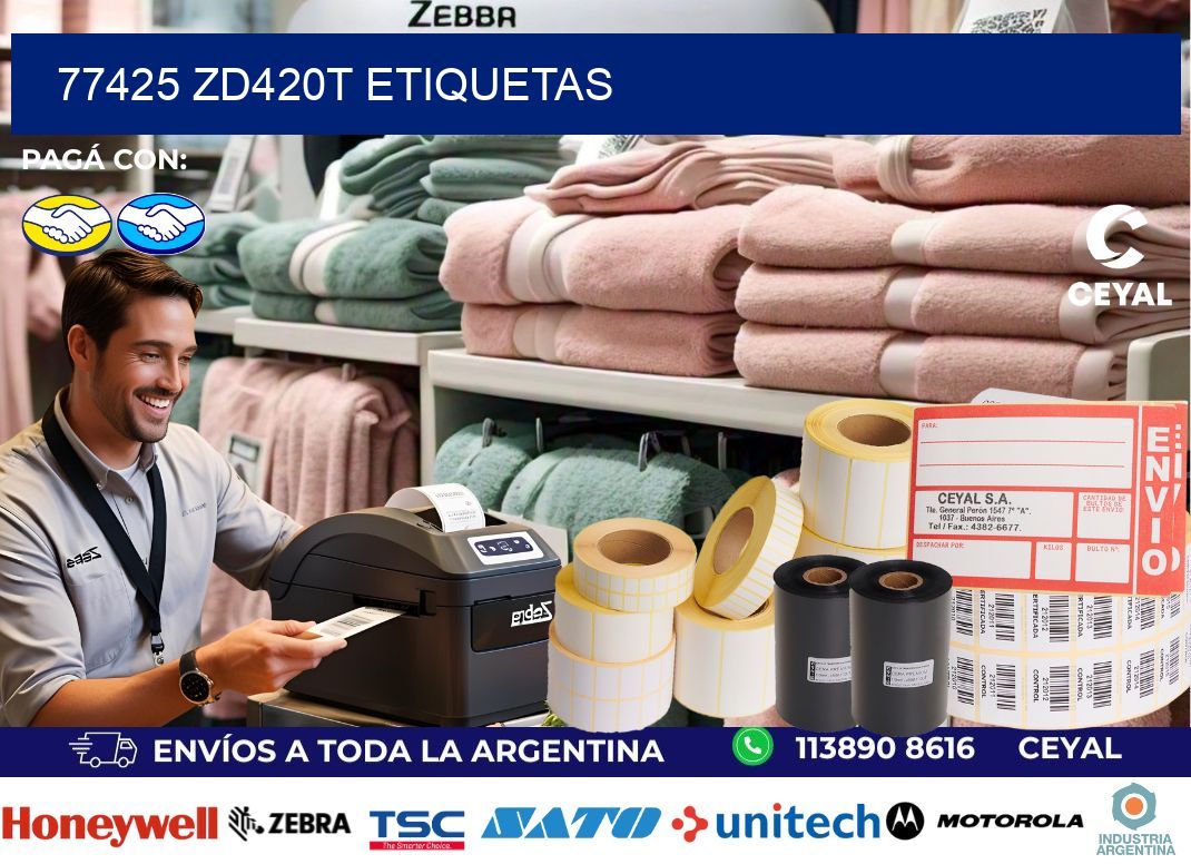 77425 ZD420t etiquetas
