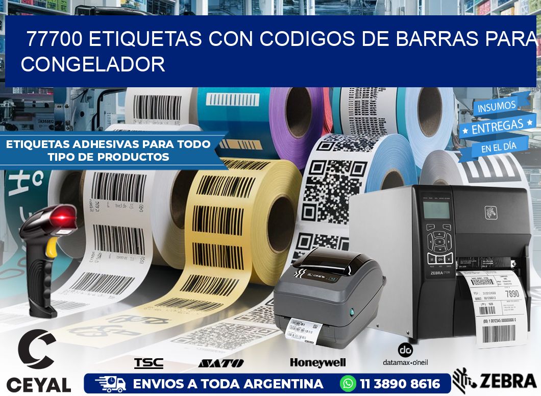 77700 Etiquetas con codigos de barras para congelador