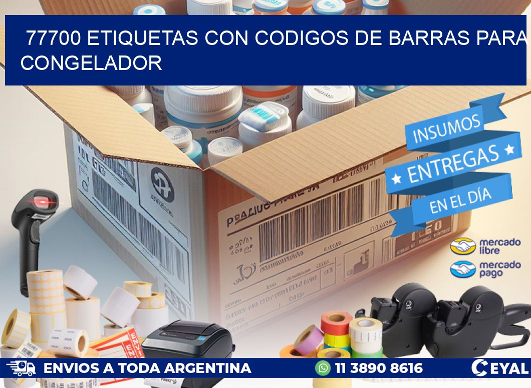 77700 Etiquetas con codigos de barras para congelador