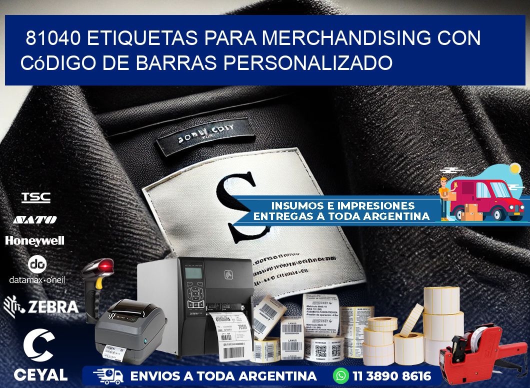 81040 etiquetas para merchandising con código de barras personalizado