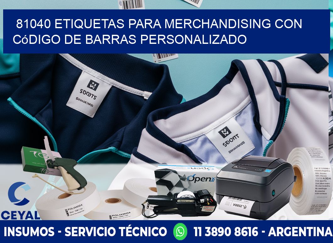81040 etiquetas para merchandising con código de barras personalizado