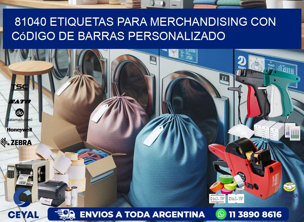 81040 etiquetas para merchandising con código de barras personalizado