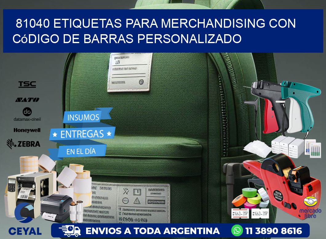 81040 etiquetas para merchandising con código de barras personalizado
