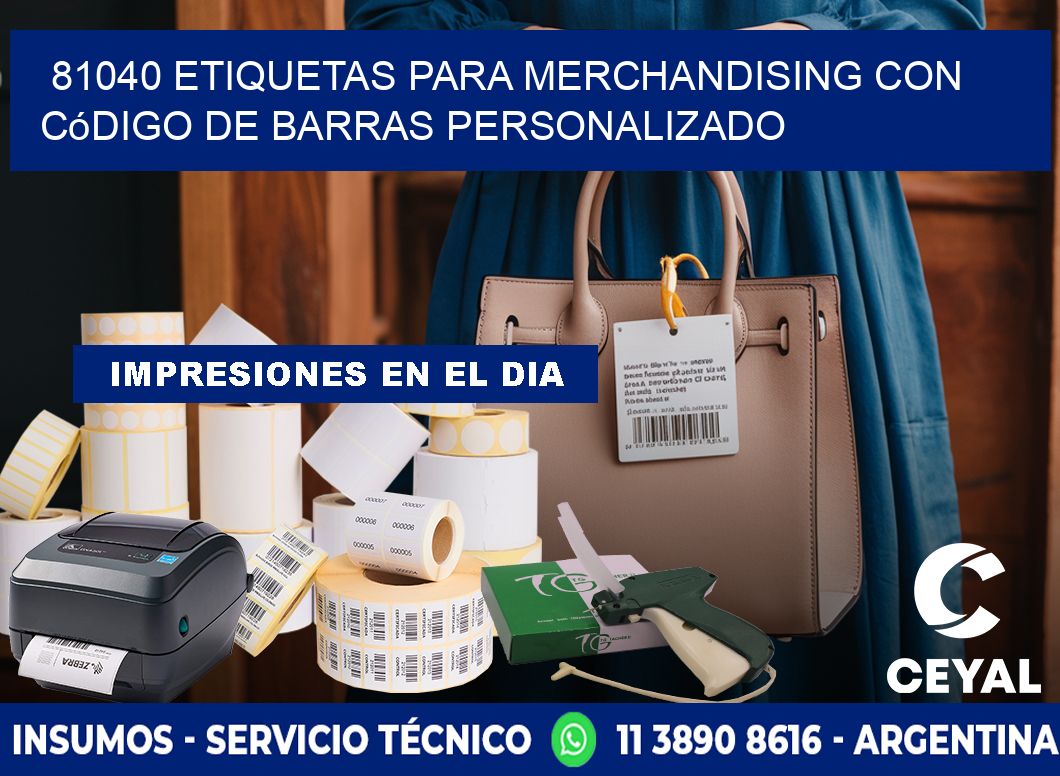81040 etiquetas para merchandising con código de barras personalizado