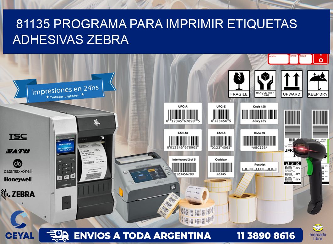 81135 Programa para imprimir etiquetas adhesivas zebra