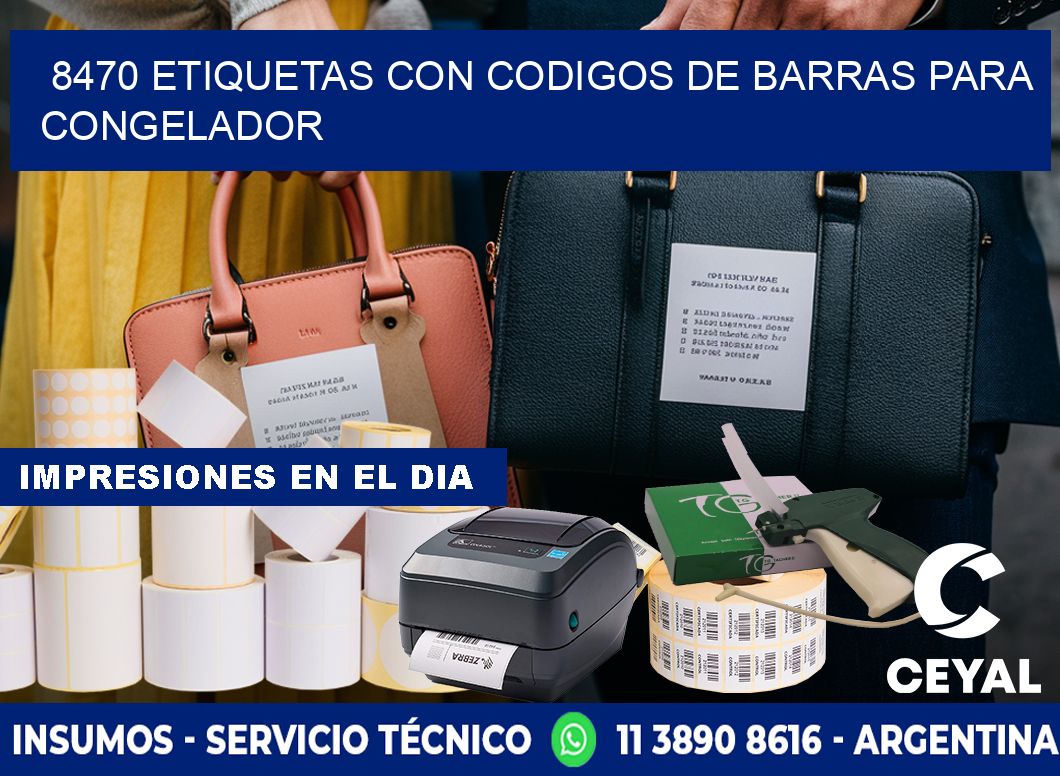 8470 Etiquetas con codigos de barras para congelador