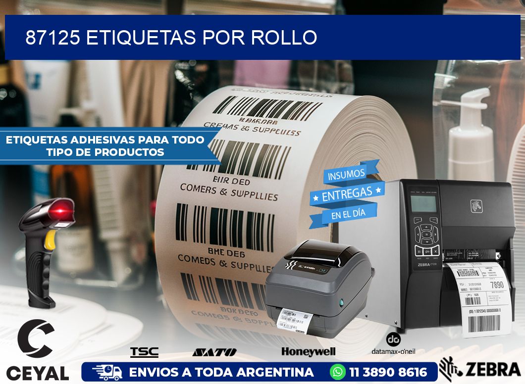 87125 Etiquetas por rollo