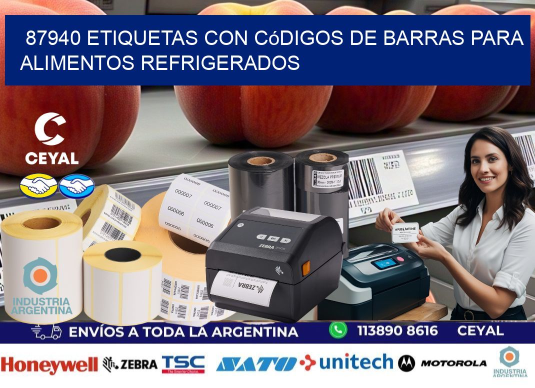 87940 Etiquetas con códigos de barras para alimentos refrigerados