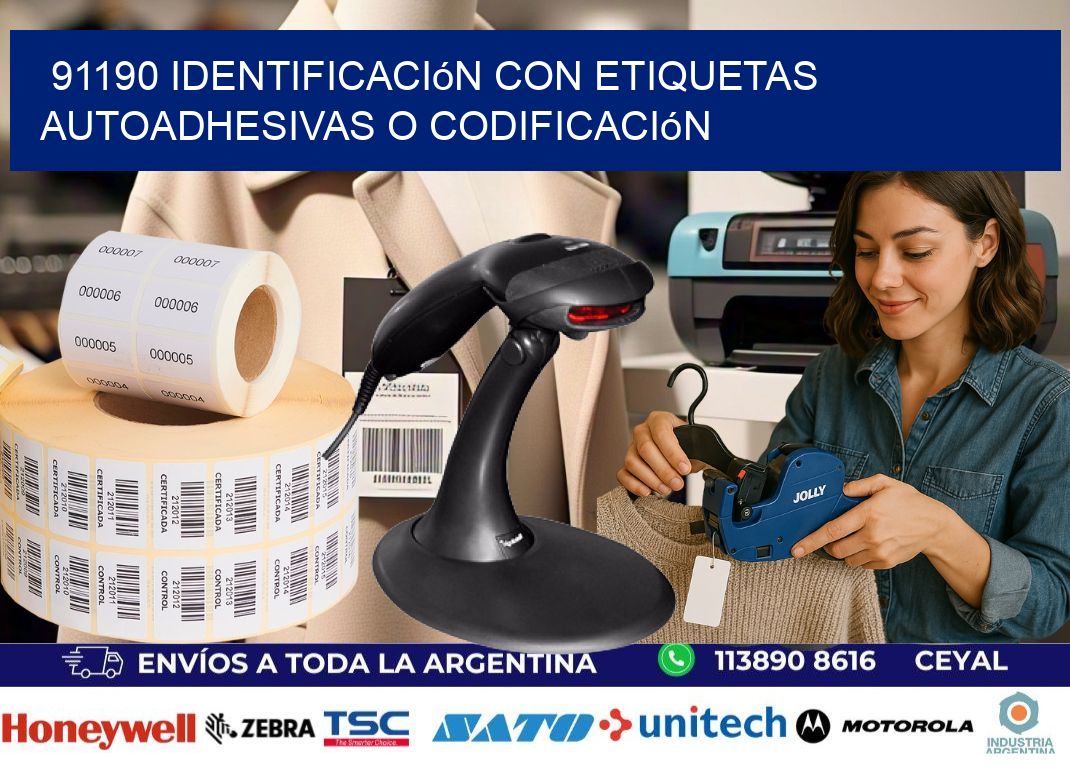 91190 identificación con etiquetas autoadhesivas o codificación