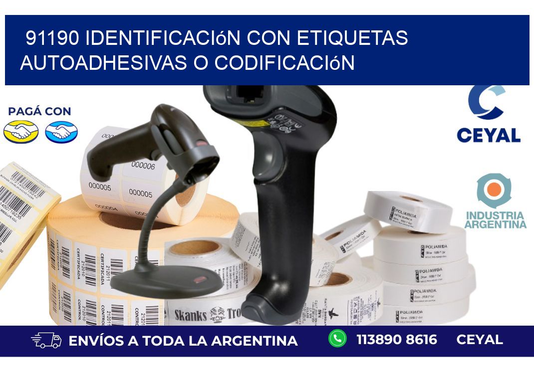 91190 identificación con etiquetas autoadhesivas o codificación