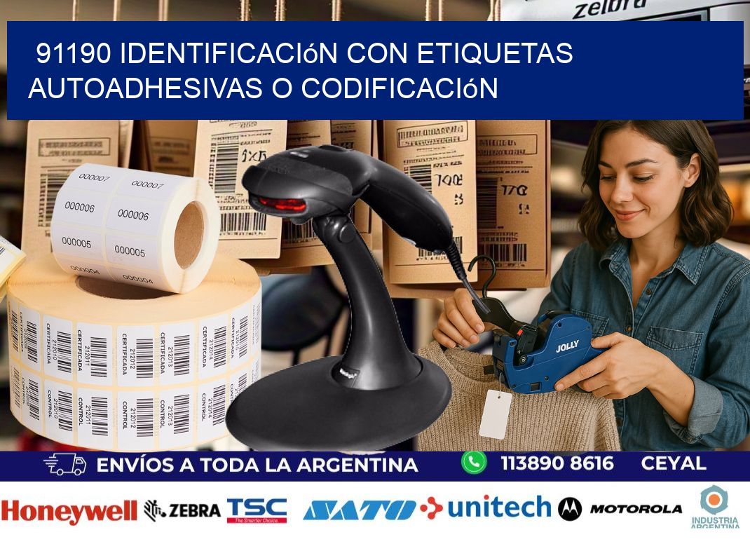 91190 identificación con etiquetas autoadhesivas o codificación