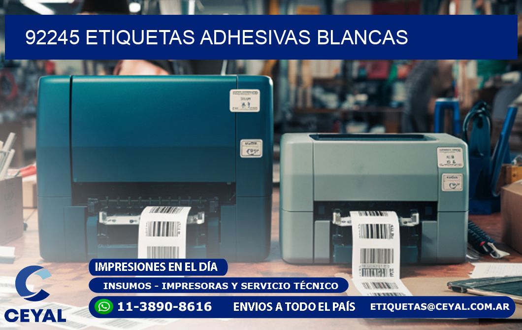 92245 etiquetas adhesivas blancas