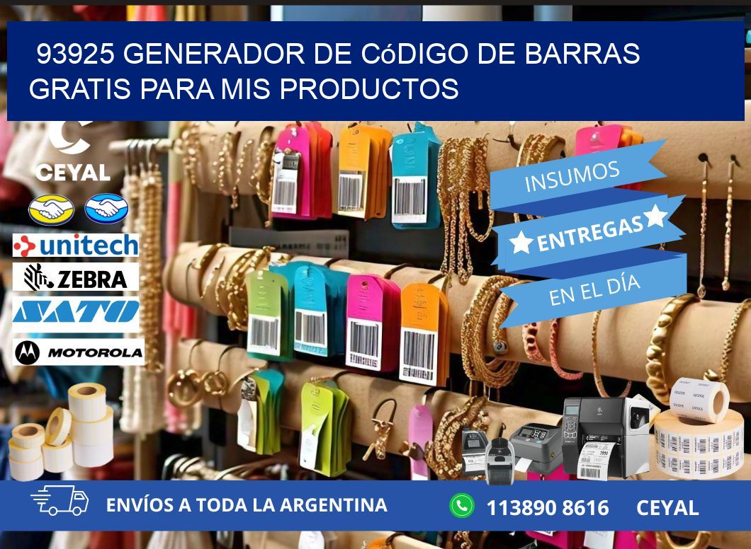 93925 Generador de código de barras gratis para mis productos