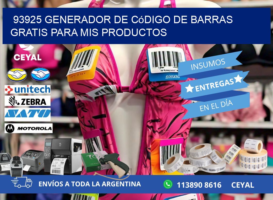 93925 Generador de código de barras gratis para mis productos