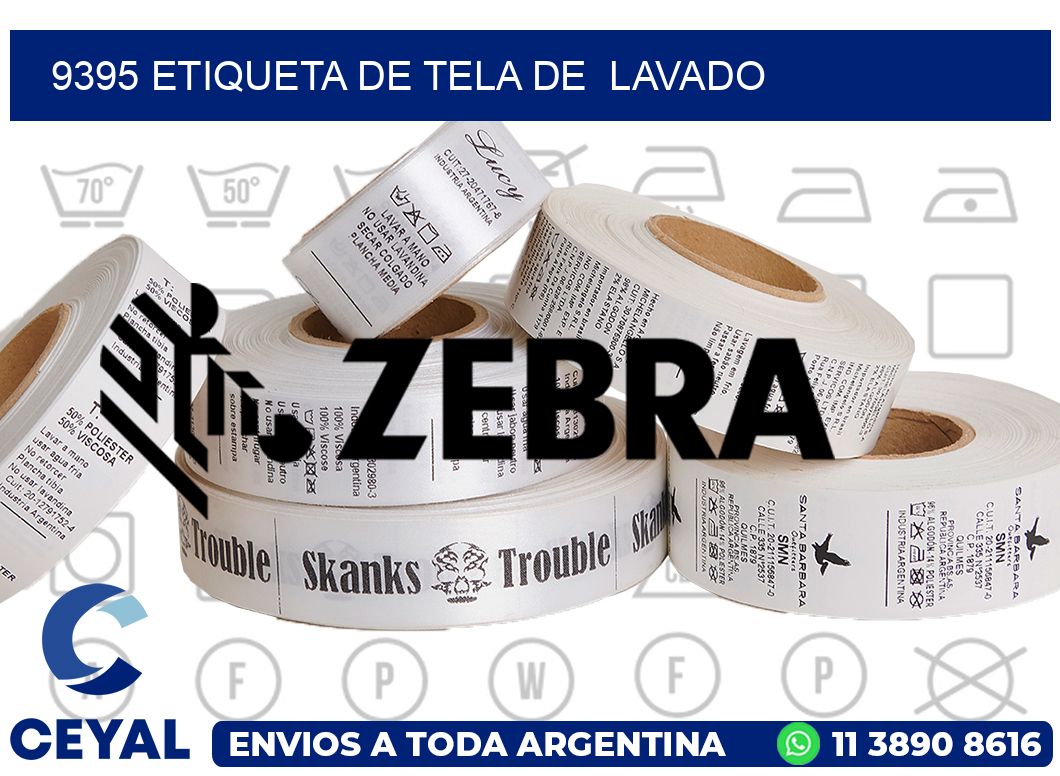 9395 etiqueta de tela de  lavado