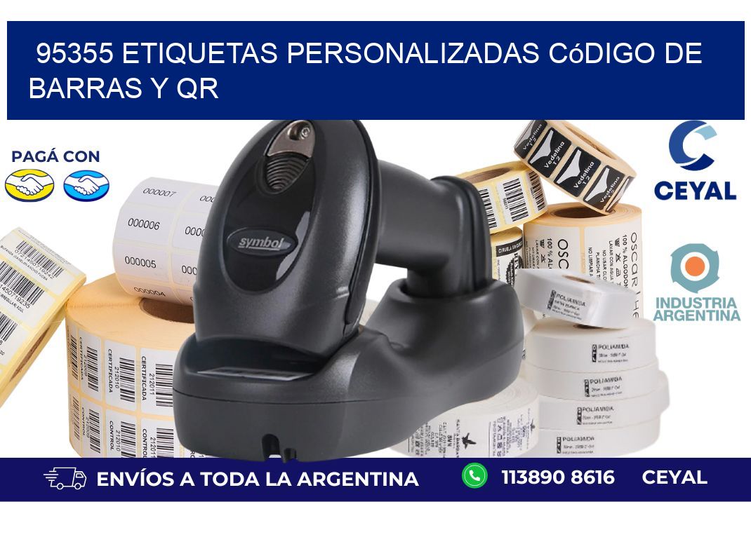 95355 etiquetas personalizadas código de barras y QR