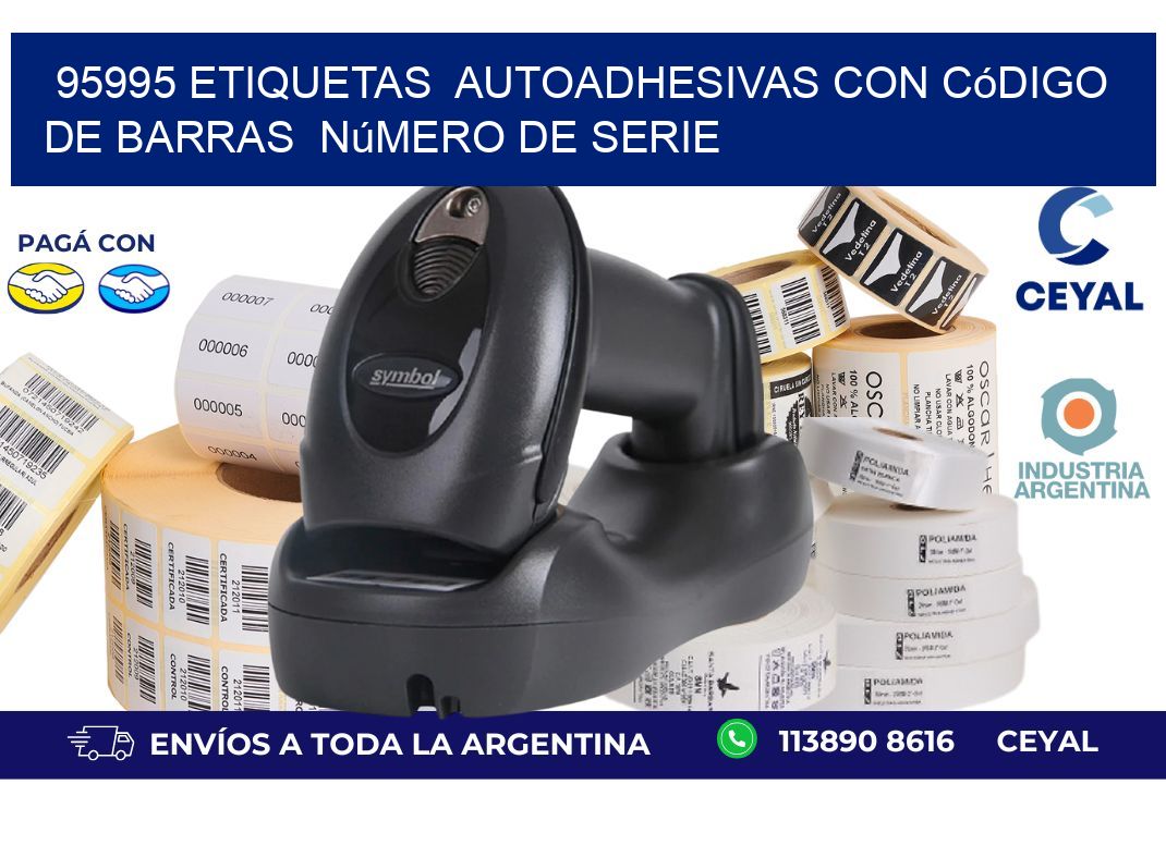 95995 etiquetas  autoadhesivas con código de barras  número de serie