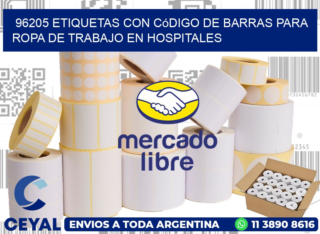 96205 Etiquetas con código de barras para ropa de trabajo en hospitales