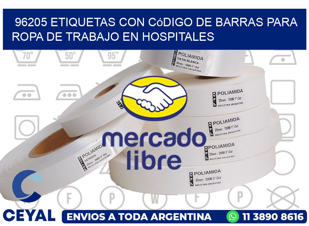 96205 Etiquetas con código de barras para ropa de trabajo en hospitales