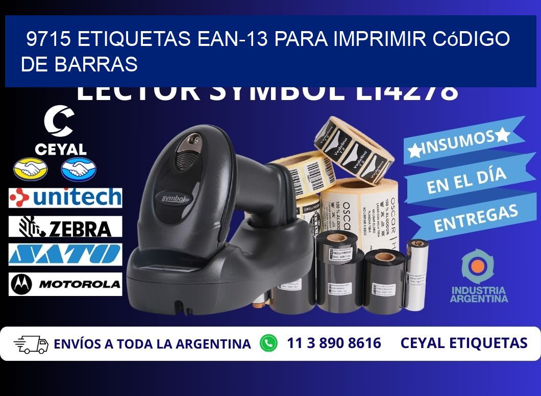 9715 etiquetas ean-13 para imprimir código  de barras