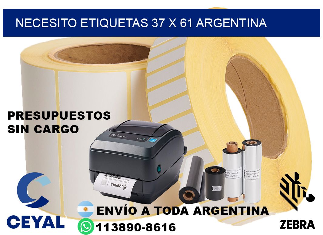 Necesito etiquetas 37 x 61 argentina