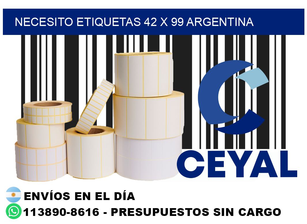 Necesito etiquetas 42 x 99 argentina