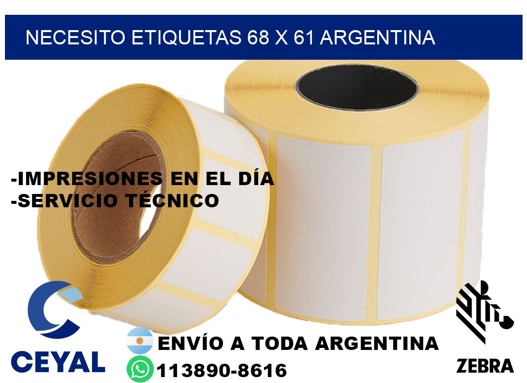 Necesito etiquetas 68 x 61 argentina