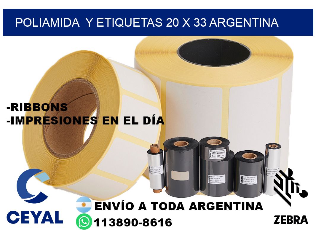 Poliamida  y etiquetas 20 x 33 argentina