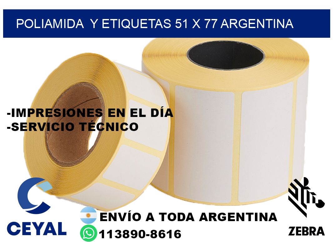 Poliamida  y etiquetas 51 x 77 argentina