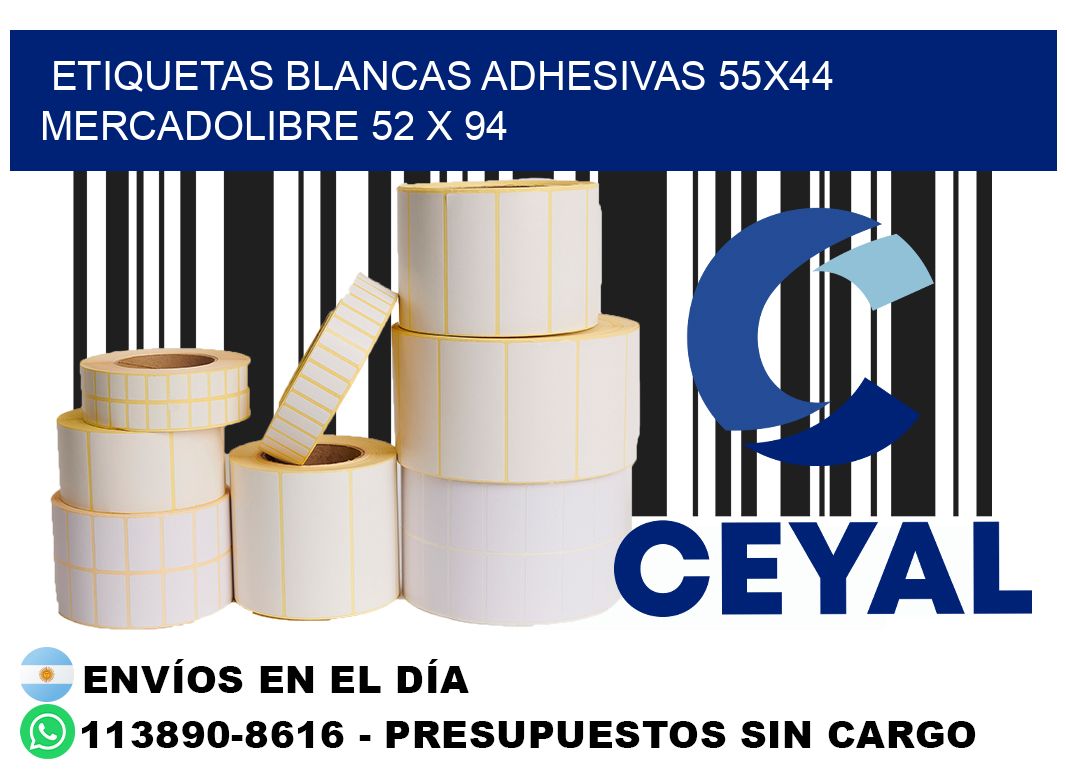 etiquetas blancas adhesivas 55x44 mercadolibre 52 x 94