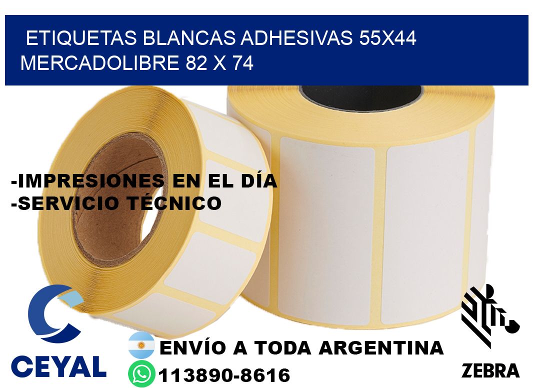 etiquetas blancas adhesivas 55x44 mercadolibre 82 x 74