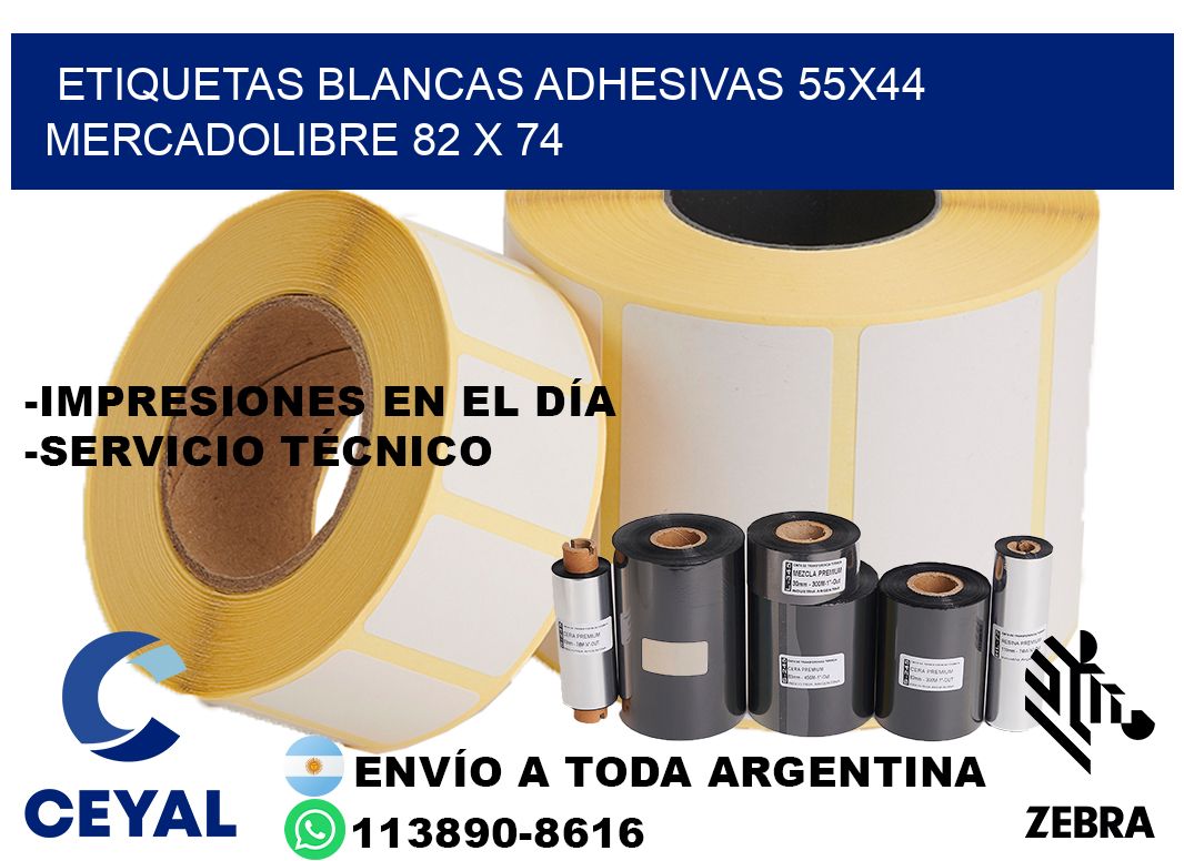 etiquetas blancas adhesivas 55x44 mercadolibre 82 x 74
