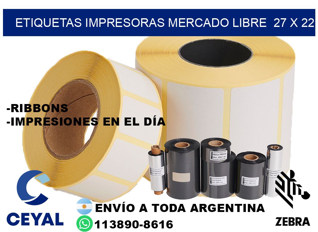 etiquetas impresoras mercado libre  27 x 22