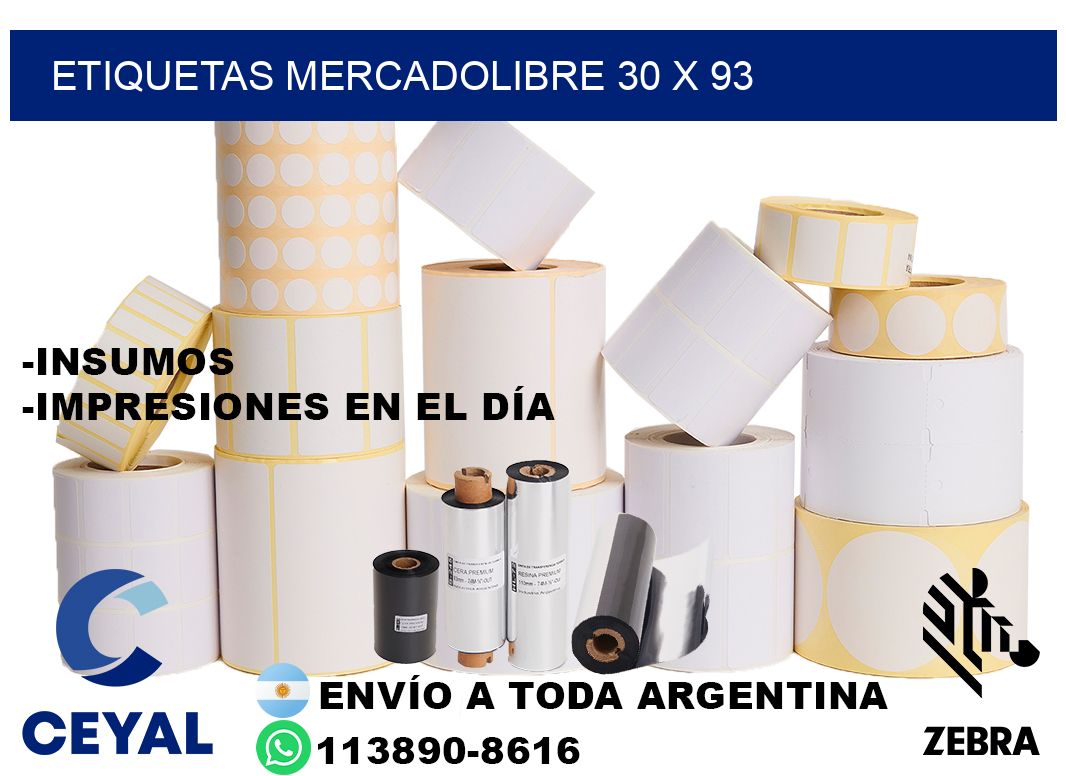 etiquetas mercadolibre 30 x 93
