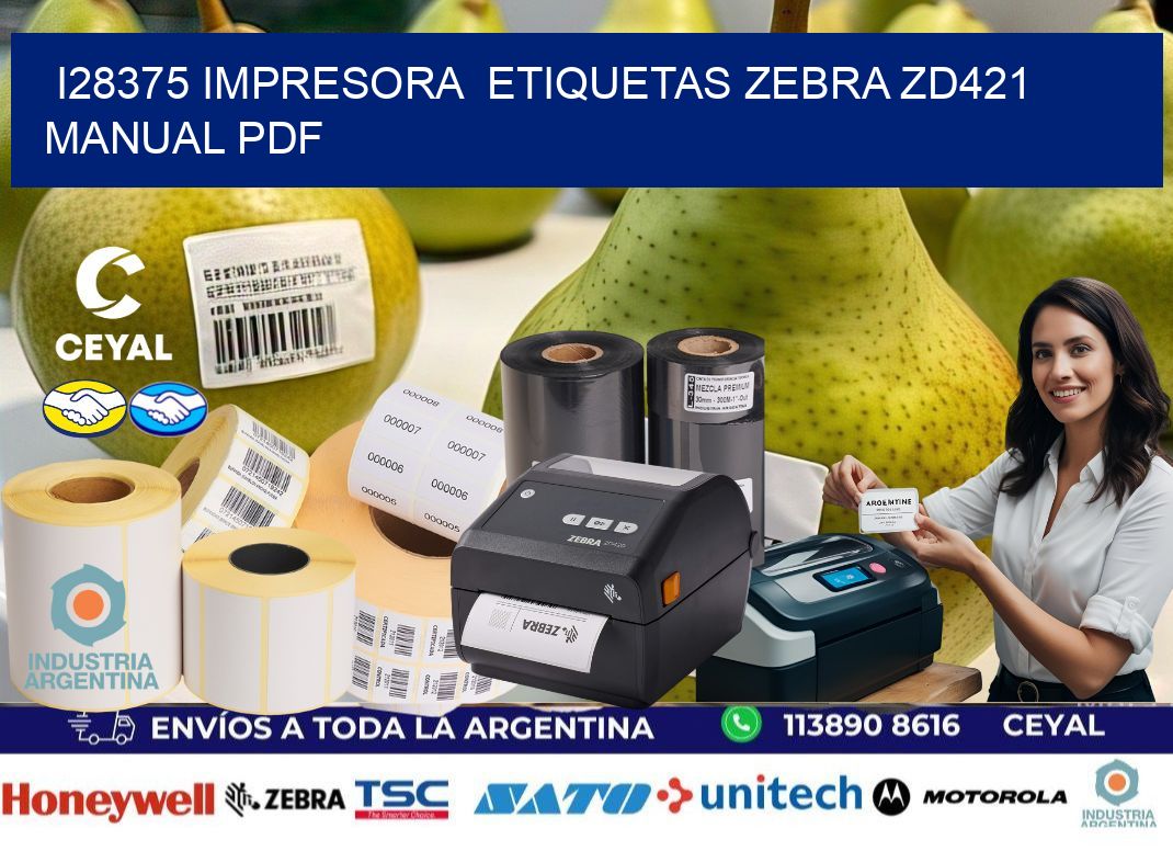 i28375 impresora etiquetas Zebra ZD421 manual PDF