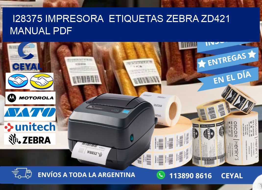 i28375 impresora etiquetas Zebra ZD421 manual PDF