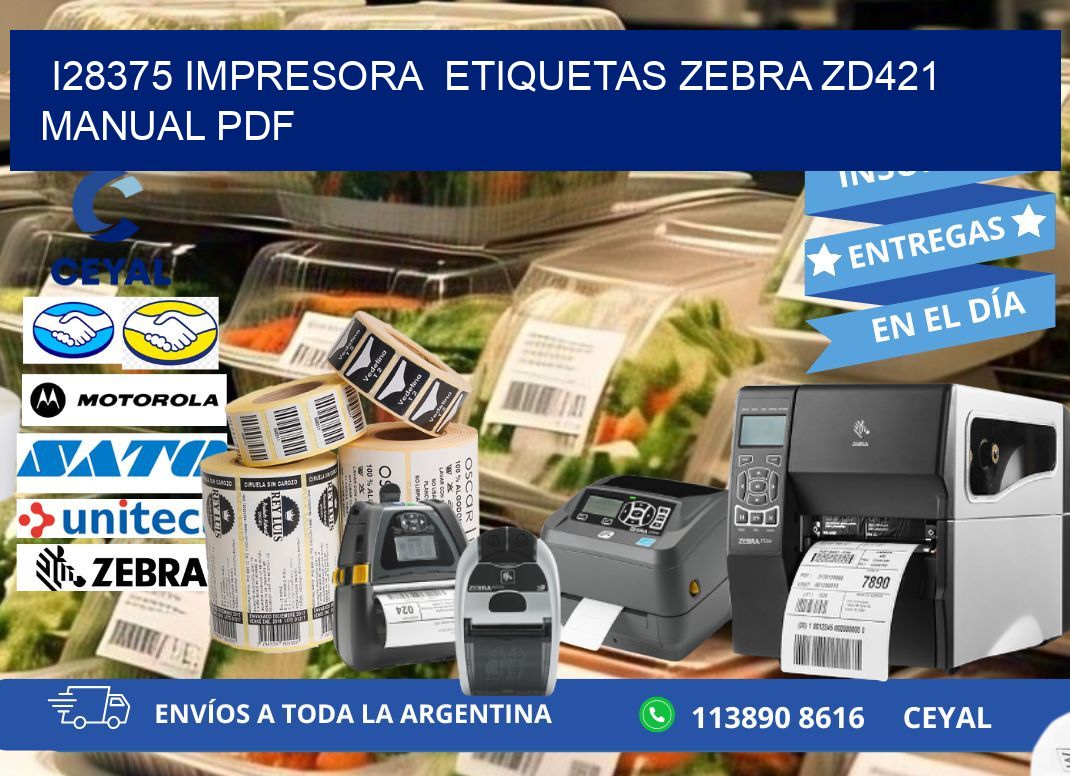 i28375 impresora  etiquetas Zebra ZD421 manual PDF