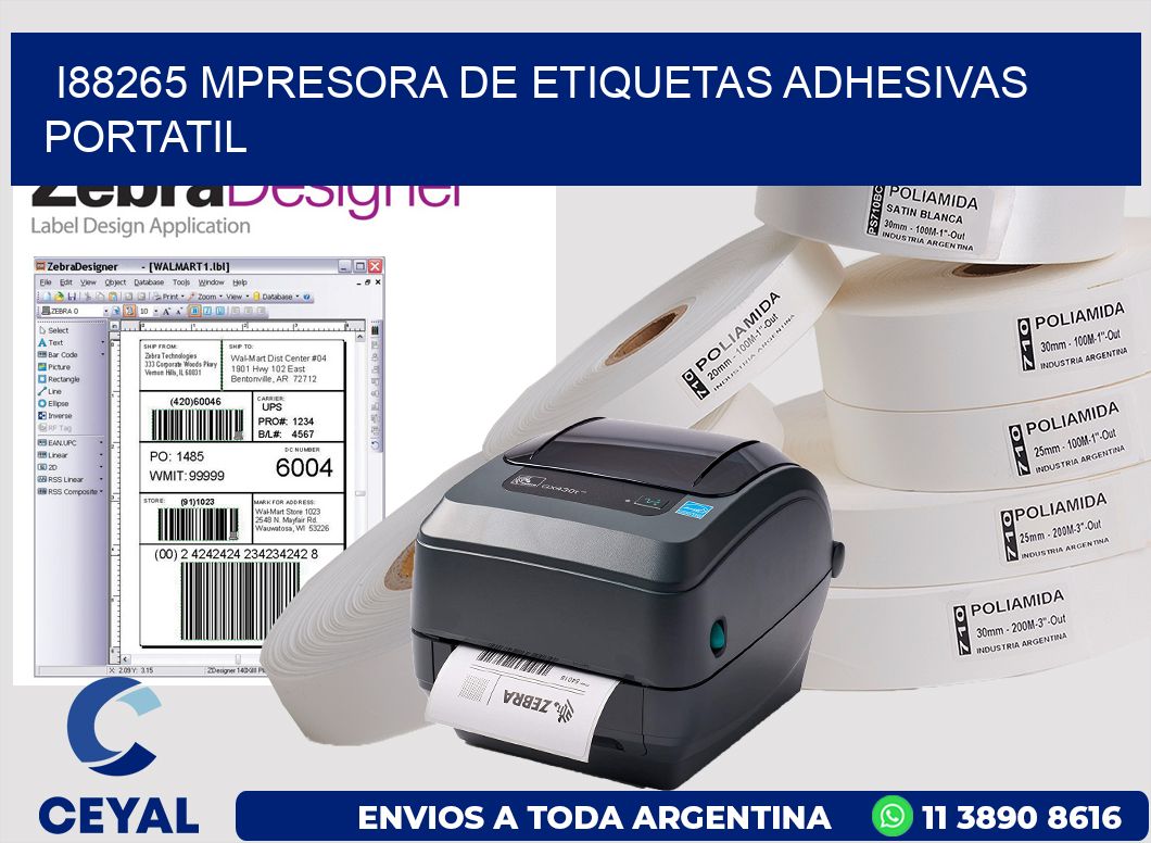 i88265 mpresora de etiquetas adhesivas portatil