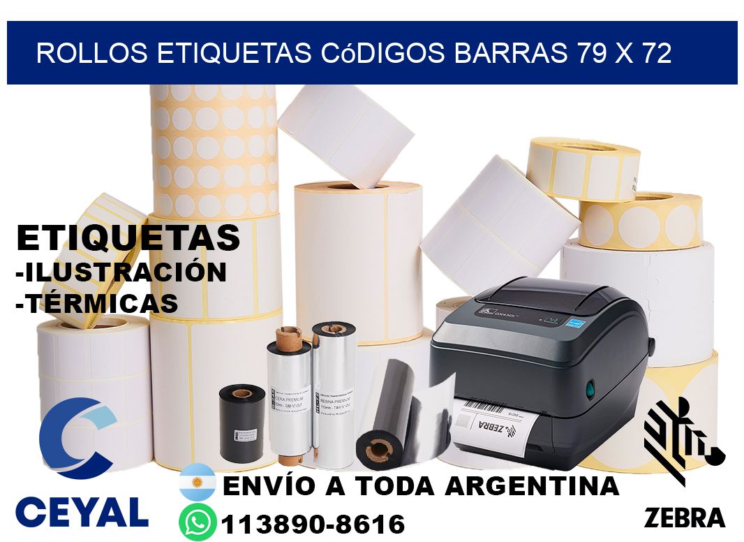 rollos etiquetas códigos barras 79 x 72