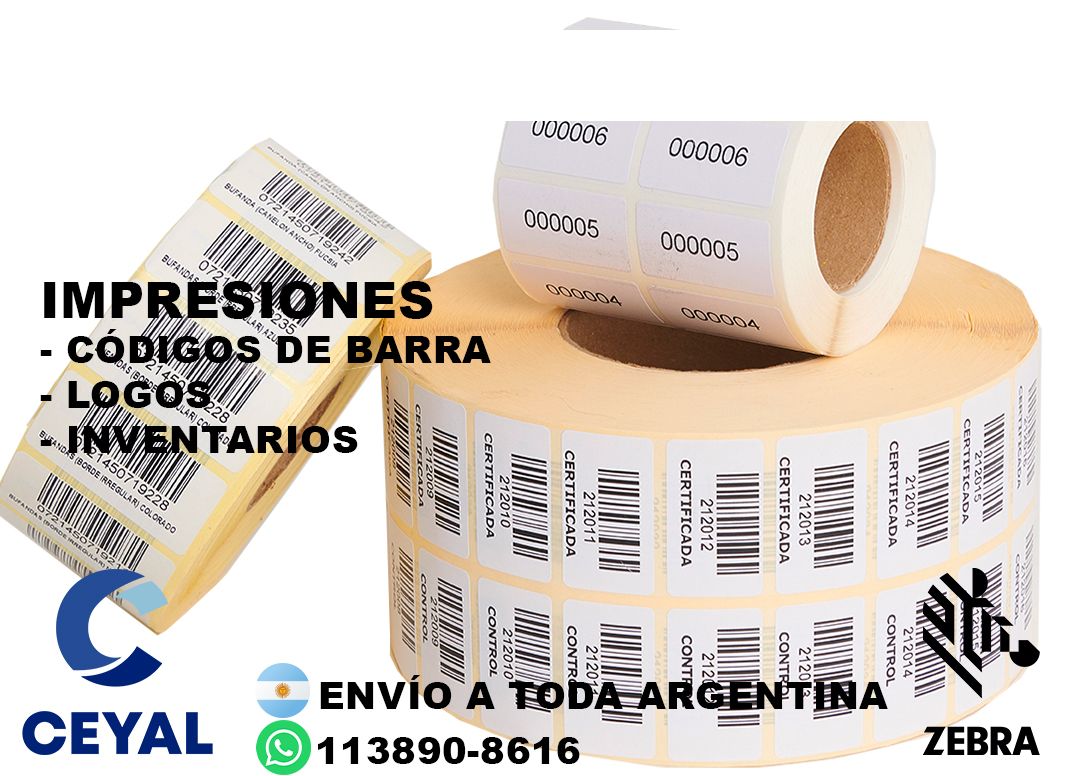 rollos etiquetas códigos barras 89 x 23