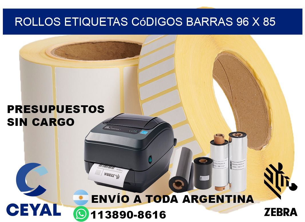 rollos etiquetas códigos barras 96 x 85