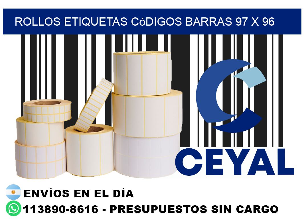 rollos etiquetas códigos barras 97 x 96