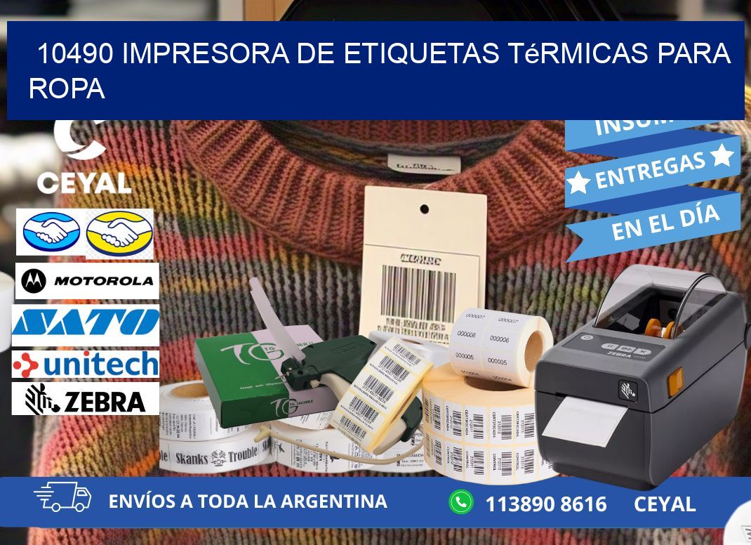 10490 impresora de etiquetas térmicas para ropa