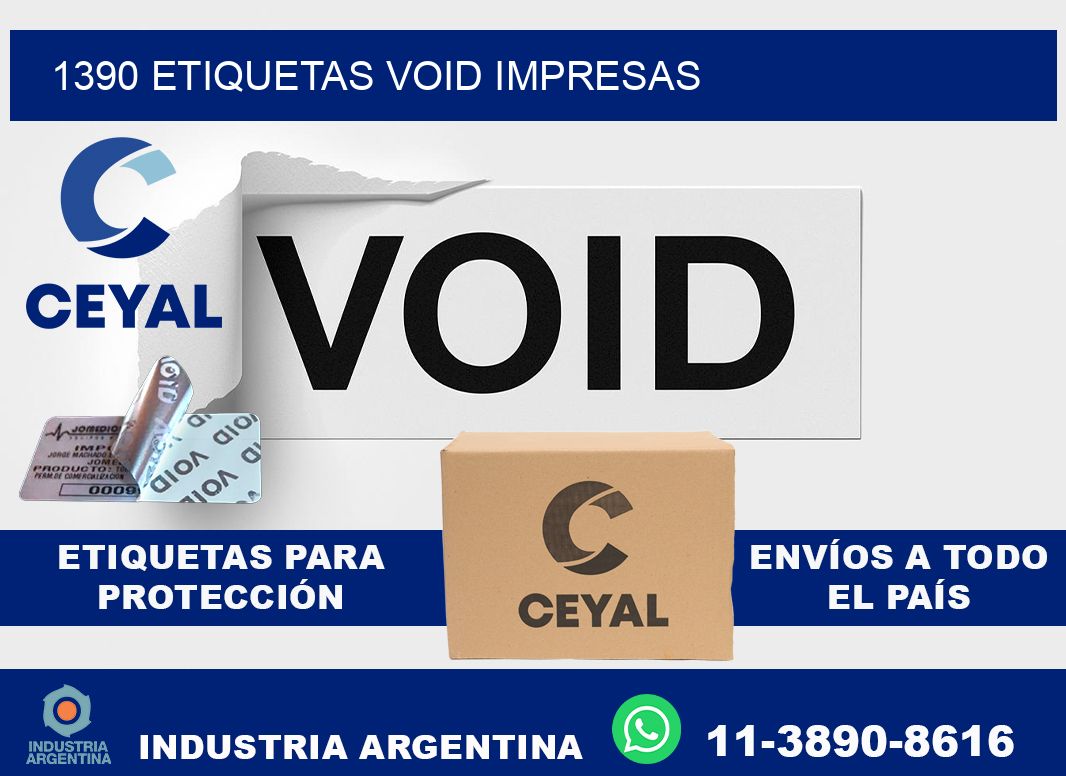 1390 etiquetas void impresas