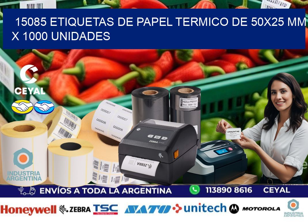 15085 Etiquetas De Papel Termico De 50x25 Mm X 1000 Unidades