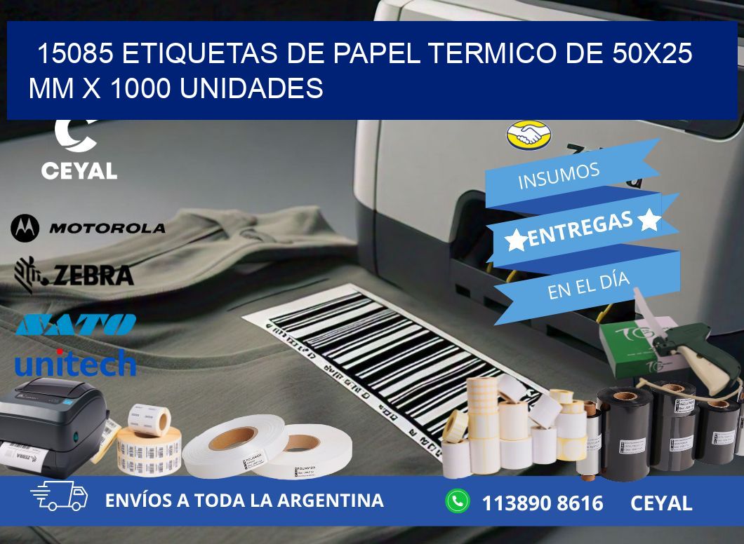 15085 Etiquetas De Papel Termico De 50x25 Mm X 1000 Unidades